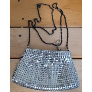 Y&S Original Silver Sequins Chain Strap Evening Bag Clutch Sparkle Glam